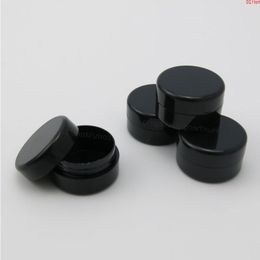 100 x 5G Portable Full Black Empty Plastic Cosmetic Jar 5cc Small Sample Makeup Sub-bottling nail powder casegood Rojqd