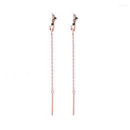 Dangle Earrings Rose Gold Colour Boho Minimalist Long For Women Wedding Dress Charm Zircon Earring Fashion Jewellery Accessories