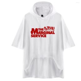 Men's T Shirts Anime The Marginal Service 2D Men/Women Hooded Tshirt Solid Color T-shirts Summer Short Sleeve