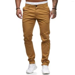 Men's Pants Men's Solid Colour Trousers Men Winter Autumn Casual Full Length Office Cargo Streetwear Male 2023