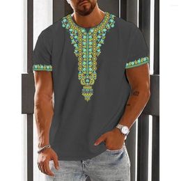 Men's T Shirts Summer African Clothes T-Shirts Dashiki Men T-Shirt Traditional Short Sleeve Tee Casual Retro Streetwear Vintage Ethnic Top