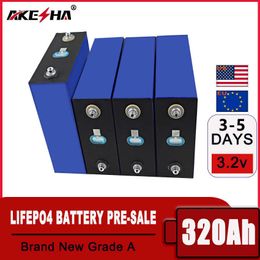 100%NEW Grade A 3.2V 320AH 310Ah Lifepo4 Battery Pack DIY 12V 24V 48V For Solar Panel With Free Busbars EV RV E-Bike