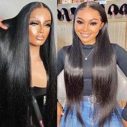 13x4 Lace Front Wig Pre Plucked Transaprent Lace Frontal Wigs For Women Straight Human Hair Wigs 30 Inch Long Hair