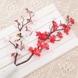 Dried Flowers 60cm Long Artificial Plum Flower Silk Petals Spring Winter Garden Potted Plants Wedding Scene DIY Home Bouquet Decoration