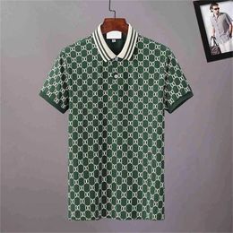 2023 designer stripe polo shirt t shirts snake polos bee Letters mens High street fashion horse luxury T-shirt#8855 RLZ1