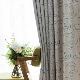 Curtain Modern American Luxury Curtains For Living Room Bedroom Abstract Vortex Print Jacquard High Precision Tulle Size Custom