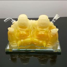 Glass Pipes Smoking Manufacture Hand-blown hookah Hot selling resin double Buddha statue hookah