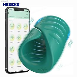 HESEKS Automatic Male Masturbator Ejaculation Delay Glans Penis Training Vibrator With APP Control Cock Ring Sex Toys For Men 18 L230518