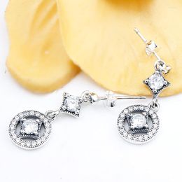 Dangle Earrings Vintage Bohemian Delicate 925 Sterling Silver Alluring With Clear CZ For Women Fine Jewellery Gift