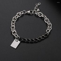 Link Bracelets High Quality Stainless Steel For Men Black Silver Color Punk Curb Cuban Chain On The Hand Jewelry Gifts