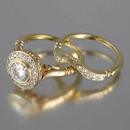 Solitaire Ring Supply Of Fashion Big Couple Rings Copper Plated 14k Real Gold Ring Charm Ring Jewellery 230609