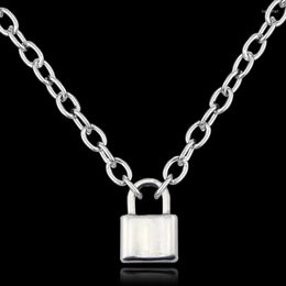 Chains Handmade Cool PadLock Pendant Necklace For Women Men Streetwear Punk Necklaces Gothic Choker Party Jewellery