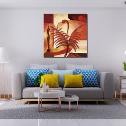 Abstract Canvas Art Fiddle Ferns Painting Handmade Modern Decor for Kitchen