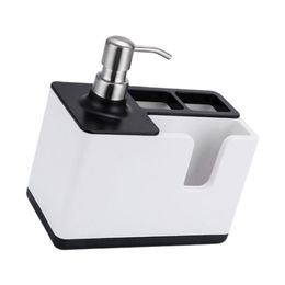 Dispensers Pump Bottle Organizer Holder with Storage Liquid Soap Dispenser & Sponge Holder for Brushes