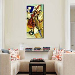 Abstract Music Canvas Art Lowdown Bass Painting Handmade Musical Decor for Piano Room
