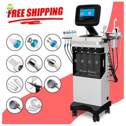 13 in 1 Multifunctional RF Dermabrasion jet peeling Ultrasonic skin scrubber hydrating Oxygen Facial care Machine with sprayer