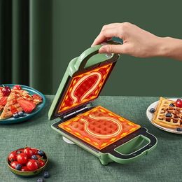 1PC Electric Breakfast Machine Sandwich Toaster Machine Home Small Waffle Lattice Multi-purpose Kitchen Dining Room Grilled Cheese Spit Non-stick Pan