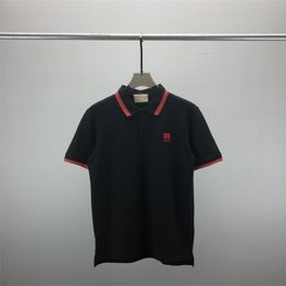 2 mens polos t shirt fashion embroidery short sleeves tops turndown collar tee casual polo shirts M-3XL#116