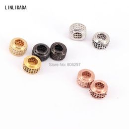 Beads 10mm 4 Colour Micro Pave CZ Spacer Charms Bead Big Hole Beads for Jewellery Making 20Pcs