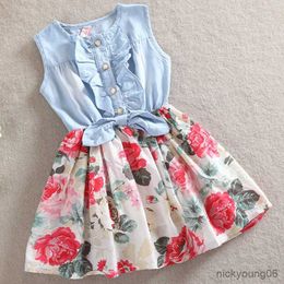 Girl's Dresses Girls Dress 2023 Spring and Summer New Season Korean-Style Floral Blossom in Field Mini R230612