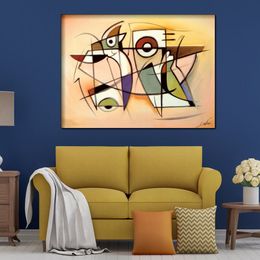 Abstract Canvas Art City Dynamics Painting Handmade Modern Decor for Kitchen