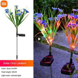 Outdoor LED Solar Light RGB Colour Eucalyptus Garden Flower Decorative Lamp Power Orchid Yard Lawn