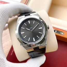 New Overseas Gray Dial Automatic Men's Watch 2000V/120G-B122 Steel Case Gents Fashion Sport Watches Black Leather Strap