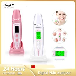 Face Care Devices CkeyiN Skin Analyzer Digital LCD Display Moisture Oil Content Analyzer Tester Detection Skin Condition Monitor Hydrating 230609