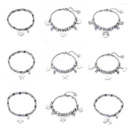 Charm Bracelets Stainless Steel Multi Beads Crystal Bracelet Heart Star Figure Tree Of Life Four Clover Charms Women 2023 Jewelry