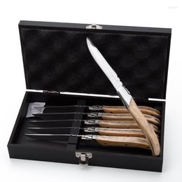 Dinnerware Sets Stainless Steel Knife Kit Wooden Handle Steak Dinner Fork Western Cutlery Knives Set Christmas 1set