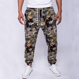 Men's Pants Men'S String Casual Traditional Nation Style Printed Cotton And Linen Ethnic Sweatpants Streetwear