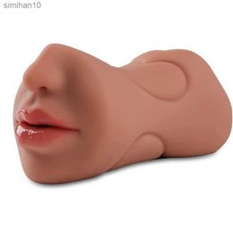 Dual Open Mouth Teeth Male Masturbator Realistic Silicone Real Pussy Sex Deep Sex Toys for Men Oral Masturbation Sex toy L230518