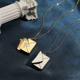 Pendant Necklaces European and American Ins Style Can Open The Envelope Love Letter Necklace for Women Creative Birthday Party Jewelry Lover R230612