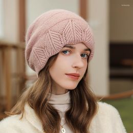 Berets Autumn And Winter Mother Hat Foreign Style Wool Hats Ladies Fur Warm All-match Fashion Knitted Pullover Cap