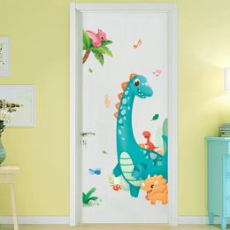 Large Cartoon Dinosaur Wall Stickers for Kids room Baby room Wall Decor Tile Door Decals Removable Vinyl Stickers for Home Decor