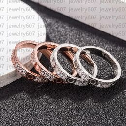 Street Screw Love Ring Designer Ring Couples Diamond Set Craft Zircon Stainless Steel Jewellery Accessories Ladies Engagement Gift Party Party