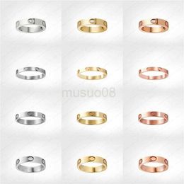 Band Rings Titanium Steel Love Screw Ring for Men and Women - Classic Luxury Designer Jewellery in Gold Silver and Rose Gold Plating - Never Fading (320F2019) J230612