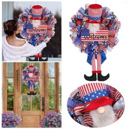 Decorative Flowers Christmas Sconce Decorations Outdoor Independence Day Wreaths Garland With Doll Ribbon Front Door Wreath For