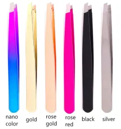 DHL High quality Stainless Steel Tip Eyebrow Tweezers Face Hair Removal Clip Brow Trimmer Makeup Tools