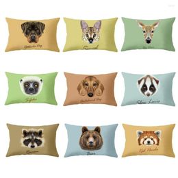 Pillow 30x50cm Cute Animal Print Pillowcase Home Decor Throw Case Cover Kawaii Dog Living Room Sofa