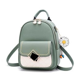 Backpack Backpack Women Solid Color Small Backpack Girl Cute Casual PU Leather Backpack Female Bagpack Packbags for Student Mochilas J230517