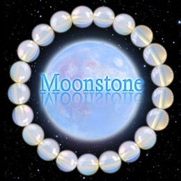 Charm Bracelets Natural Opal Moon Stone Bracelets for Women Single Circle Crystal Bracelet Jewellery Romantic Casual Crystal Yoga Bracelet Z0612