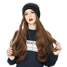 The 22 -inch hat wig Female long hair big wave wigs have many style choices, support customization