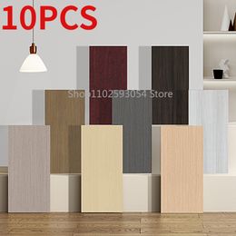 Self-adhesive Wood Grain Faux Tile Wall Sticker Living Room Bedroom TV Backdrop Waterproof Renovation Sticker Wall Panel Sticker