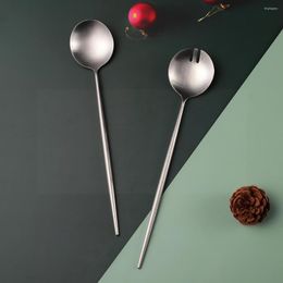 Dinnerware Sets Cutlery Set 2Pcs/set Silver Salad Distributing Dishes Tableware Fork Spoon Service Kitchen Utensils