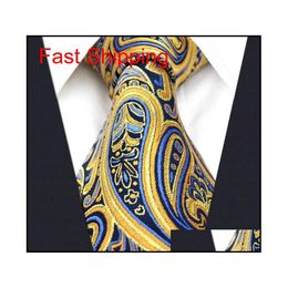 U13 Paisley Orange Blue Navy Mens Necktie Ties 100% Silk Jacquard Woven Zstab299I