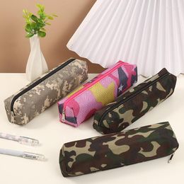 Camouflage Pencil Case Minimalist Student Oxford Cloth Stationery Bag Office Supplies Storage