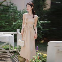 Casual Dresses Chinese Style Retro Long Dress 2023 Summer Gentle Flowers Fairy Elegant Women's For Party Chic