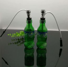 Glass Pipes Smoking Manufacture Hand-blown hookah Green Glass Snow Blue Water Smoke Bottle