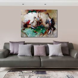 Abstract Canvas Art Pool Painting Handcrafted Modern Decor for Bathroom